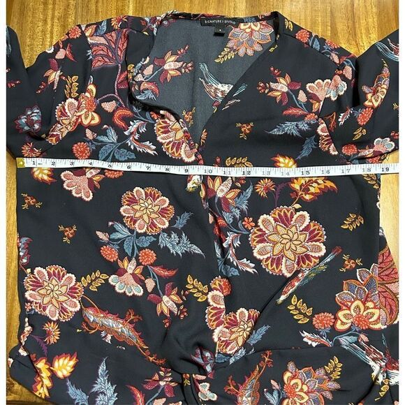 Signature Studio Womens Small Top Floral Sheer - Picture 6 of 7